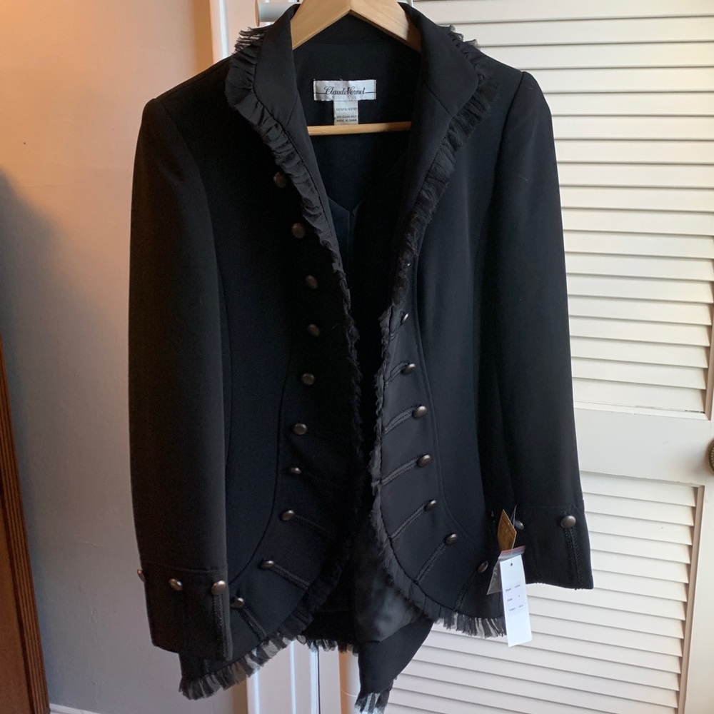 Claude Vernet- Ornate Black blazer, New with tags